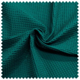 tela waffle verde pino algodón textura gofre