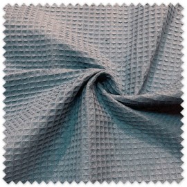 tela waffle azul maya algodón textura gofre