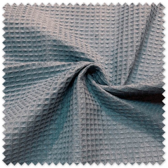 tela waffle azul maya algodón textura gofre