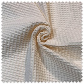tela waffle crudo algodón por metro