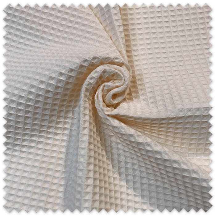 tela waffle crudo algodón por metro