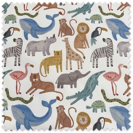 Tela Impermeable Safari | Tejido Estampado Infantil Resistente al Agua