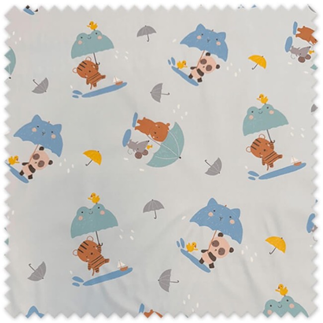 Tela impermeable resistente al agua fondo azul con paraguas