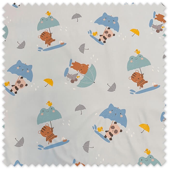 Tela impermeable resistente al agua fondo azul con paraguas