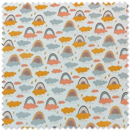 popelín infantil estampado arcoíris colores suaves