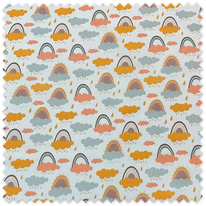 popelín infantil estampado arcoíris colores suaves