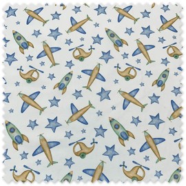 popelín infantil estampado aviones azul