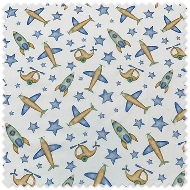 popelín infantil estampado aviones azul
