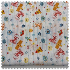 tela algodón 100% estampado espacio