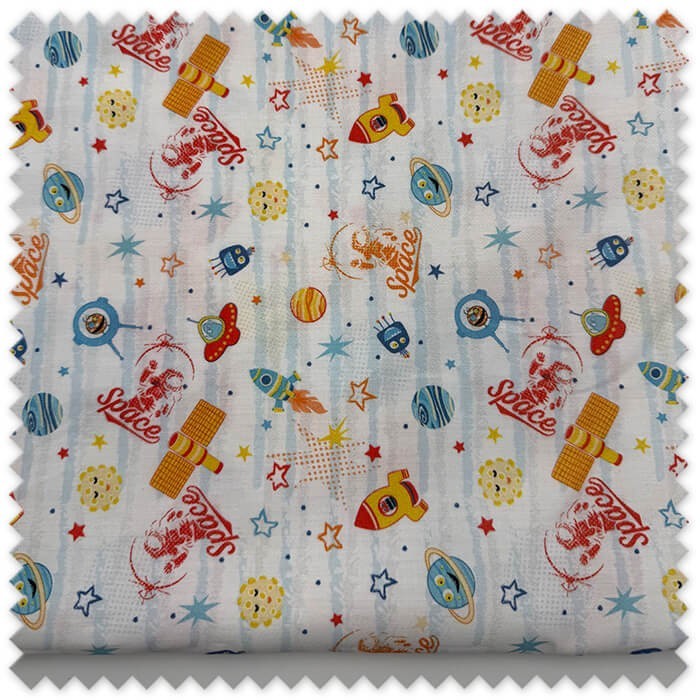 tela algodón 100% estampado espacio