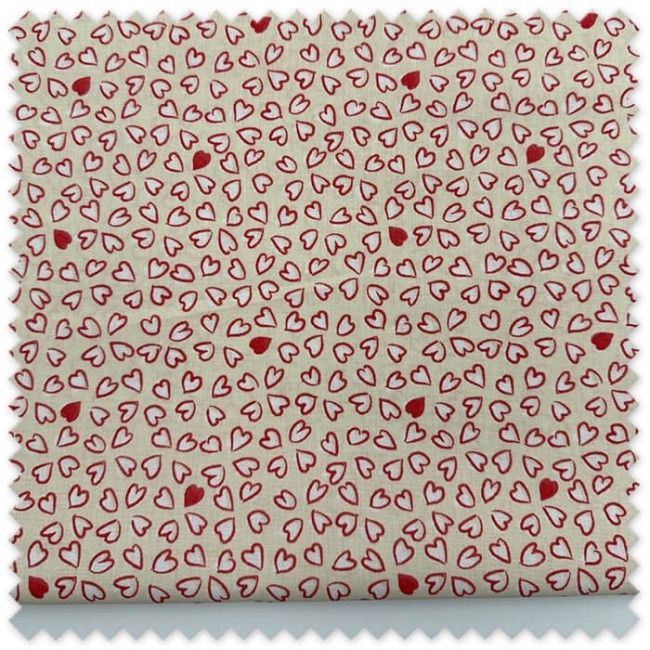 tela algodón 100% corazones por pieza