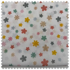 retal tela floral margaritas colores vivos