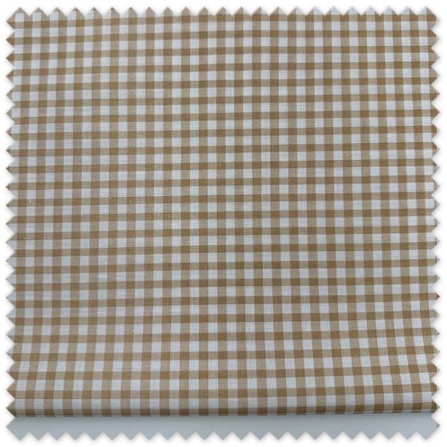 Retal de tela popelín cuadros vichy beige al mejor precio