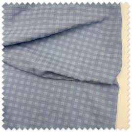 Tela Seersucker Vichy Azul y Celeste | Cuadro Bicolor