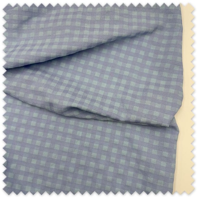 Tela Seersucker Vichy Azul y Celeste | Cuadro Bicolor
