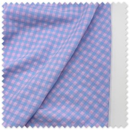 Tela Seersucker Vichy Azul y Rosa | Cuadro Bicolor Verano