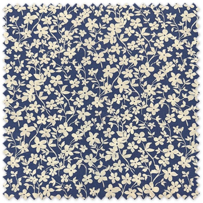 tela viscosa fondo azul jeans estampado flores