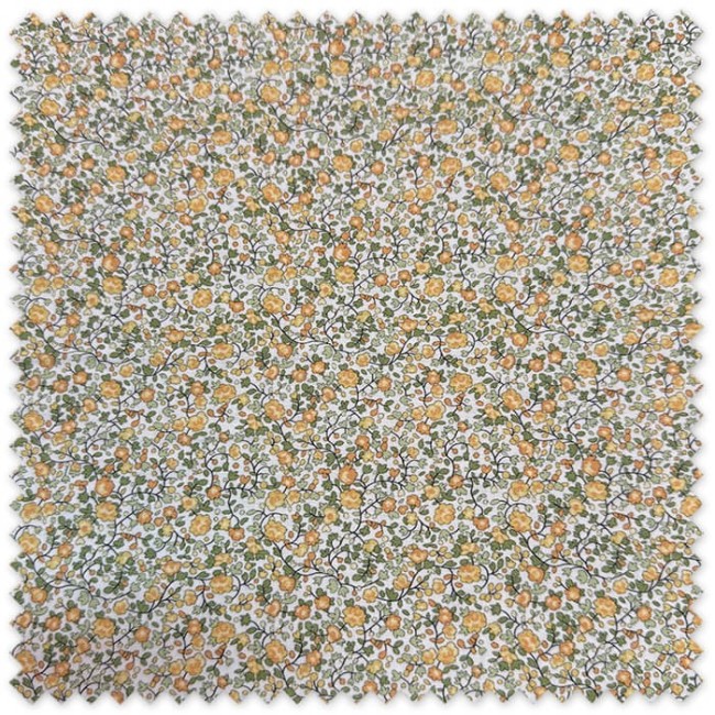 tela algodón flores pequeñas amarillas