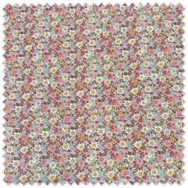 tela flores celeste y rosa empolvado algodón 100