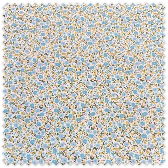 tela floral azul amarillo primavera verano