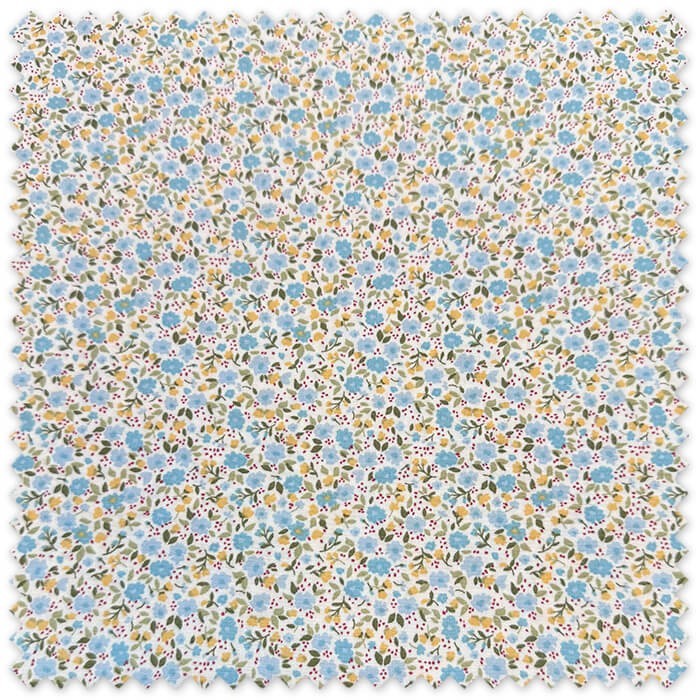 tela floral azul amarillo primavera verano