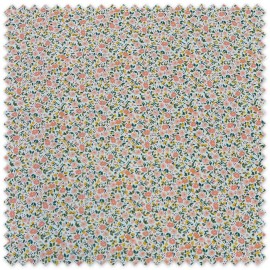 tela flores salmón y amarillo algodón 100