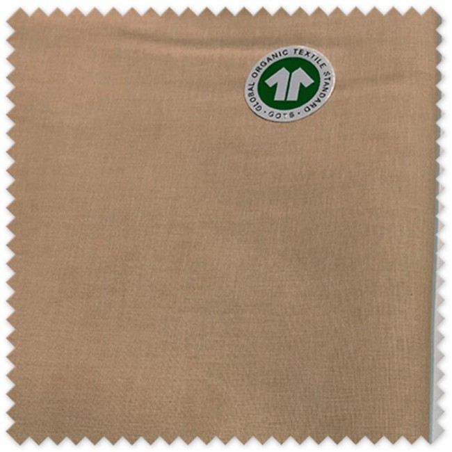 Tela 100% algodón orgánico color beige natural