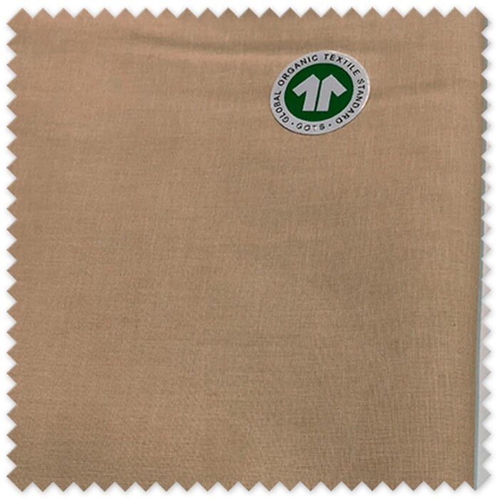 Tela 100% algodón orgánico color beige natural