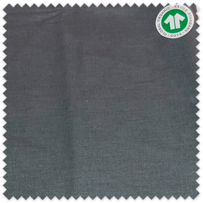 Tela Algodón 100% Orgánico Gris Oscuro por Metros | Telas Online