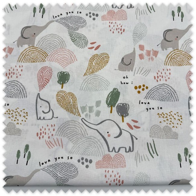 Comprar retal algodón estampado elefantes online