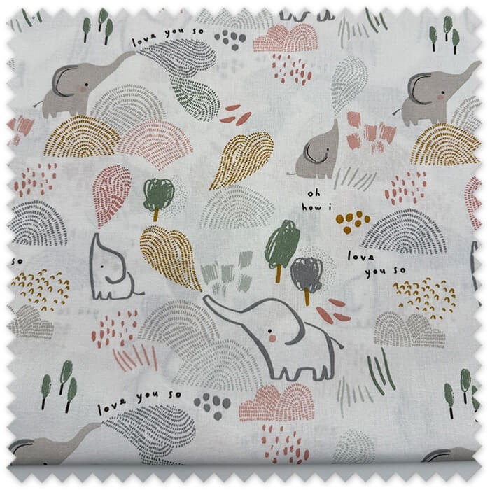Comprar retal algodón estampado elefantes online
