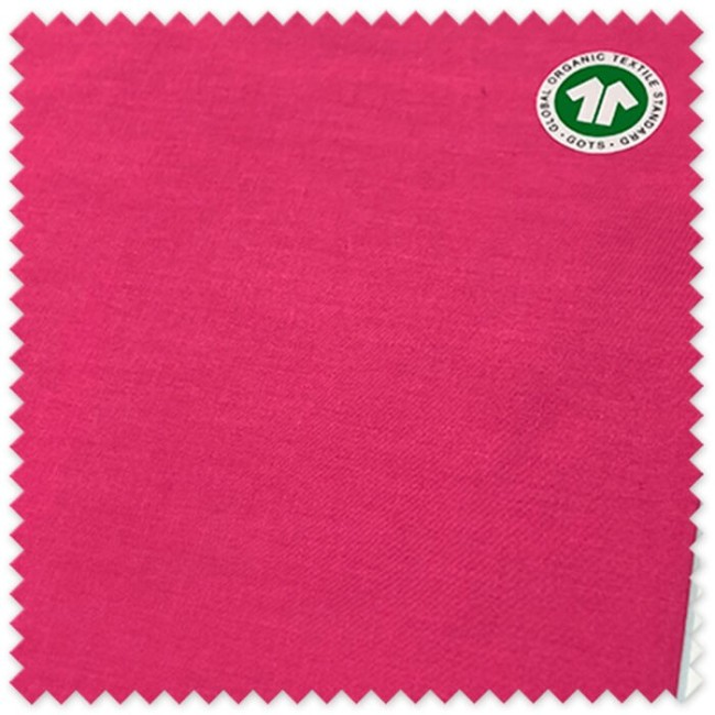 Tejido 100% algodón orgánico rosa intenso