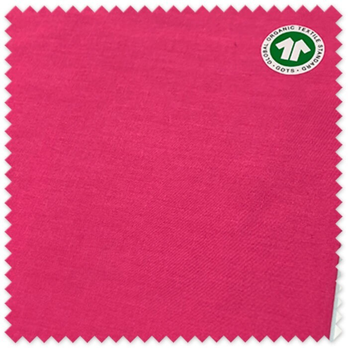 Tejido 100% algodón orgánico rosa intenso