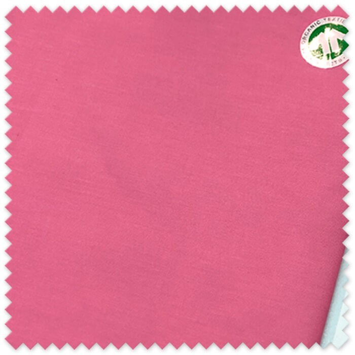 Tejido 100% algodón orgánico rosa natural