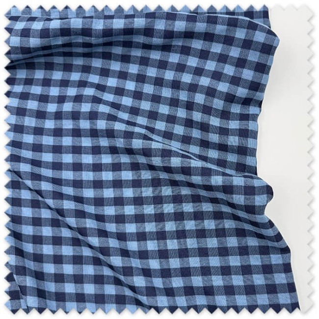 Tela Seersucker Vichy Azul y Marino por Metros | Comprar Tela Online