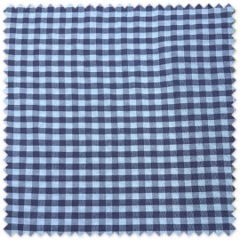 Tela cuadro vichy azul y marino seersucker