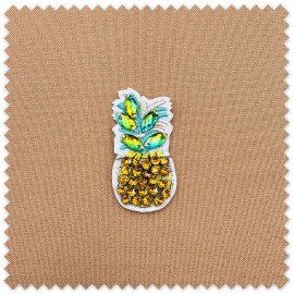 Parche piña brillo decorativo no termoadhesivo