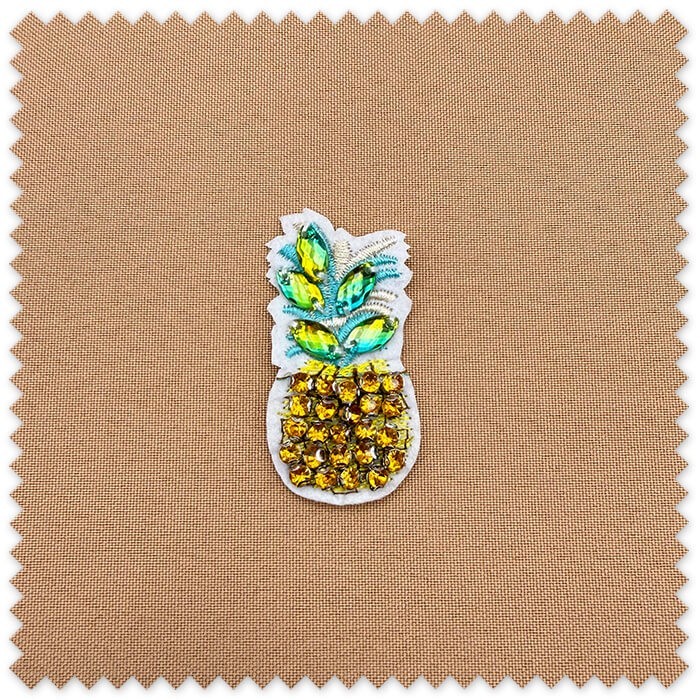 Parche piña brillo decorativo no termoadhesivo