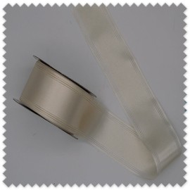 Cinta de raso fantasía crudo en rollo de 20 metros para costura, manualidades y decoración