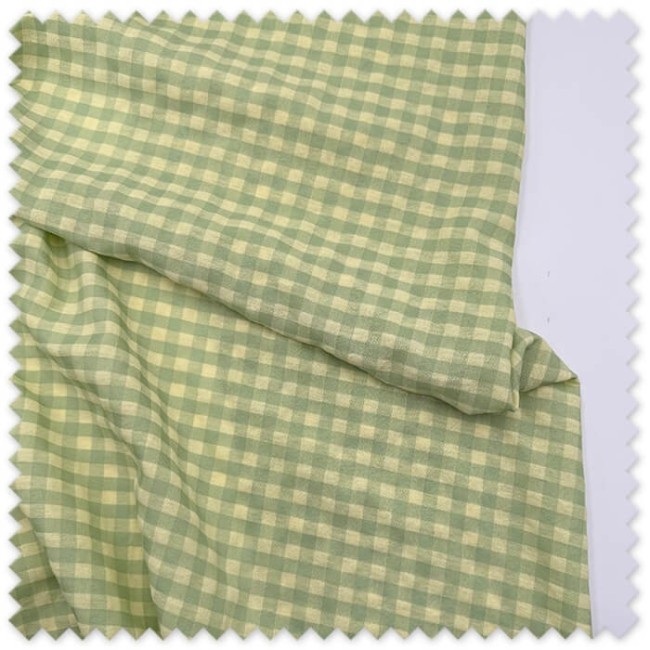 Tela Seersucker Vichy Pistacho y Verde | Comprar Online