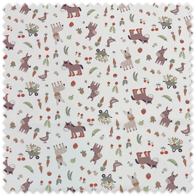 tela algodón burros estampado infantil