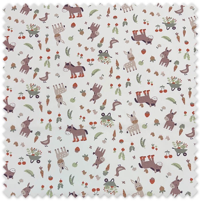 tela algodón burros estampado infantil