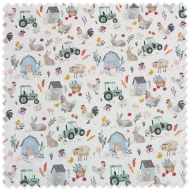 tela algodón estampado granja