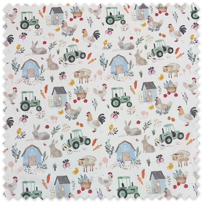 tela algodón estampado granja