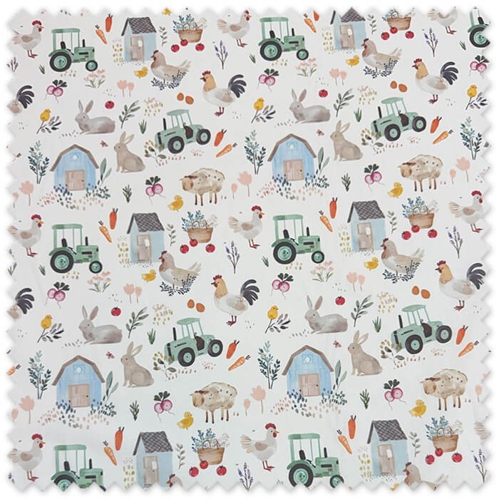 tela algodón estampado granja