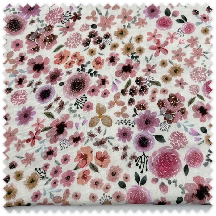 Retal 0,80 m Doble Gasa Algodón Flores Empolvadas | Tela Muselina