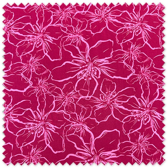 Tela especial de moda, tela de Viscosa Flores Fondo Buganvilla