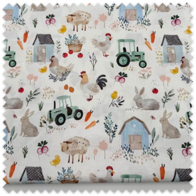 retal tela algodon 100% estampado granja tela infantil para costura patchwork manualidades bebe