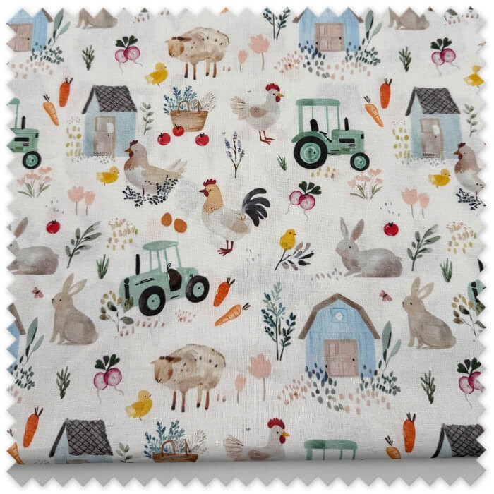 retal tela algodon 100% estampado granja tela infantil para costura patchwork manualidades bebe