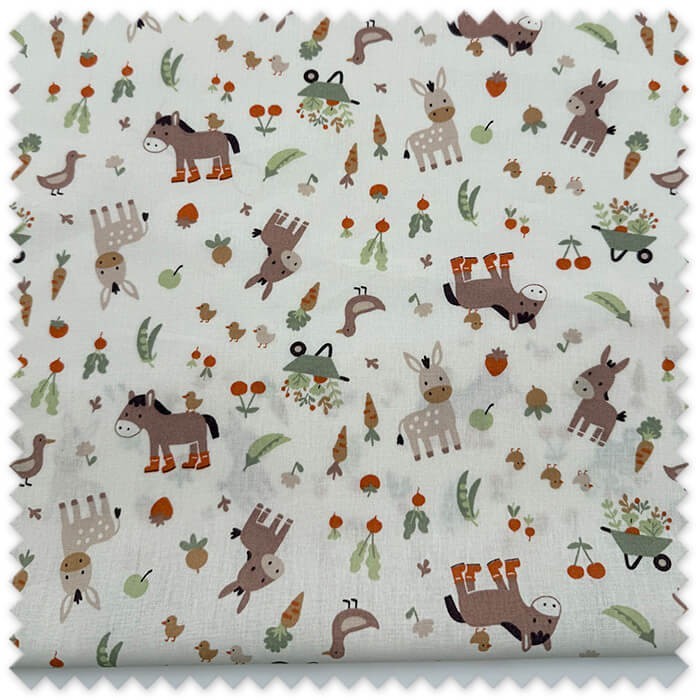 retal tela algodon 100% burritos y zanahorias tela infantil estampada para costura patchwork manualidades bebe